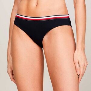RALPH LAUREN Women's Navy Bikini Brief with Striped Waistband